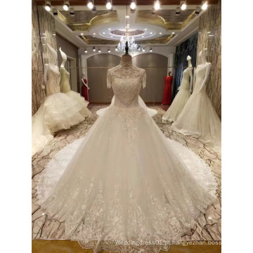 Nova chegada 2017 Top Princess Marriage Vestidos de casamento de manga curta